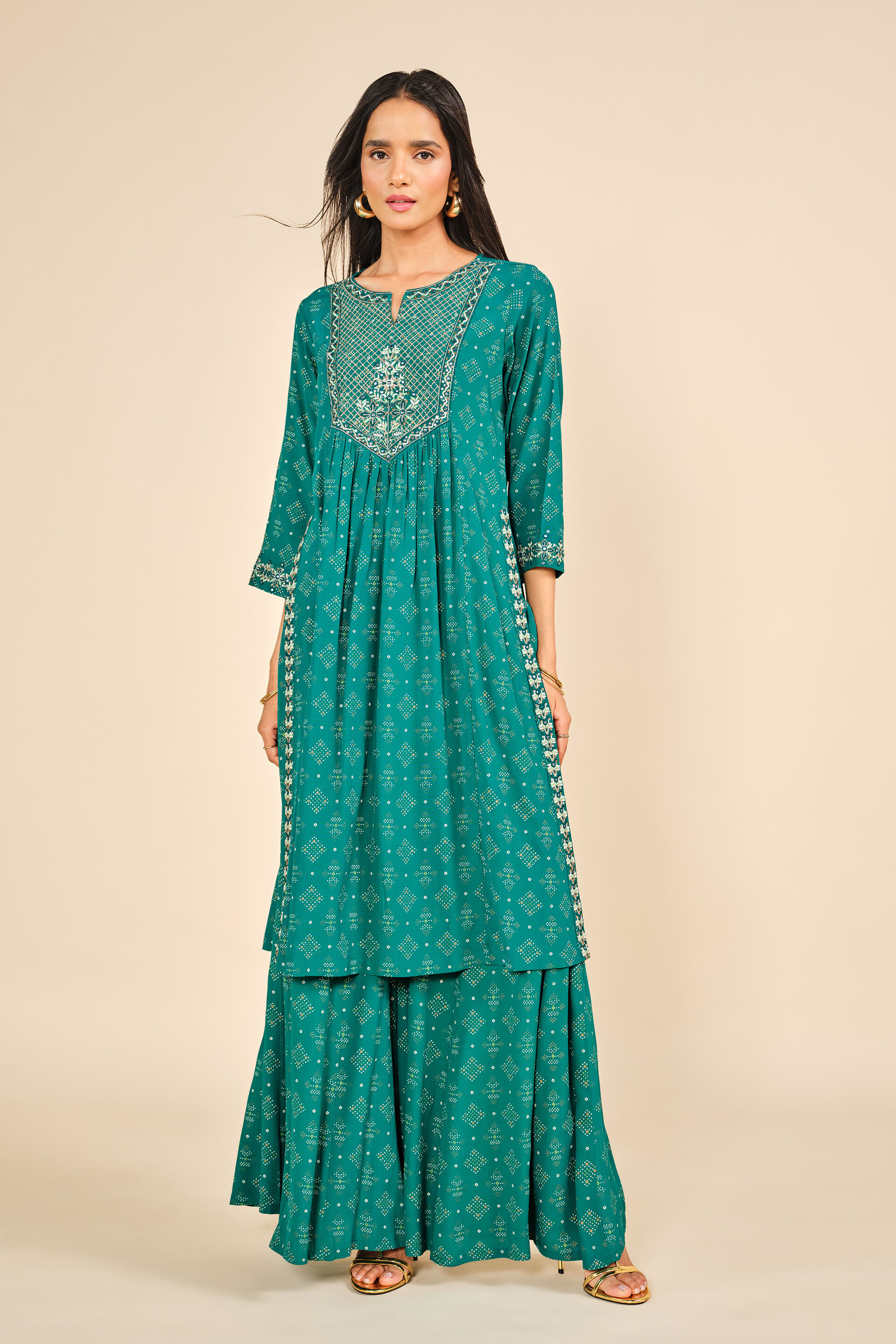 Samiran Kurta Set, Green, image 2